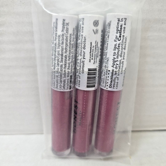 Lot of 3 New Honest Beauty Hydrating Liquid Lipstick Fearless Cruelty Free Vegan - Picture 1 of 4